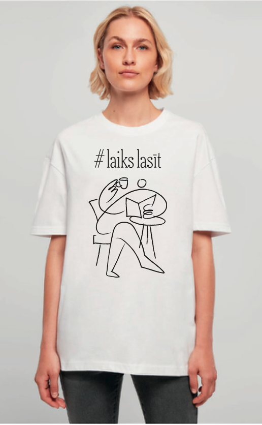 Iepriekšpārdošana! T-krekls "Laiks lasīt - laiks sev" balts